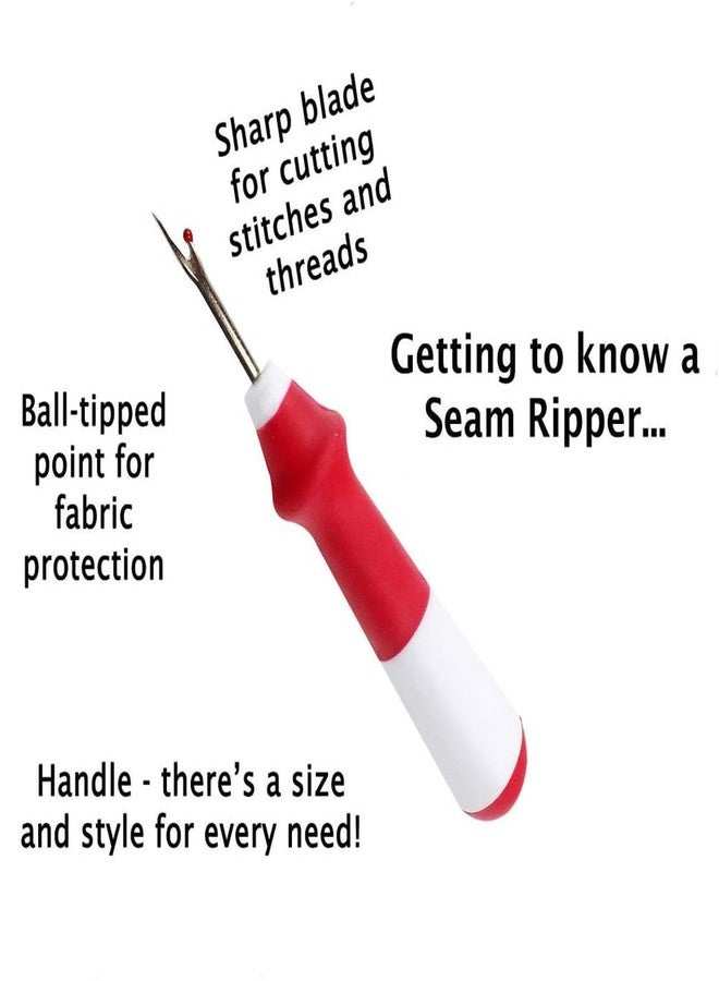 Jasol 2 Pieces Seam Ripper Ergonomic Grip, Colorful Large Thread Remover for Sewing Crafting Removing Embroidery Hems and Seams, Multicolor - Image 4